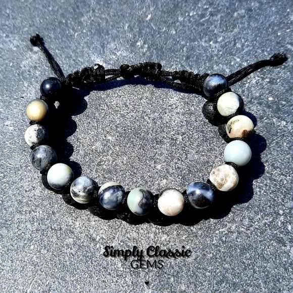 "Sold" Double Shamballa Bracelet. Lava stone & Agate, Men's - Picture 4 of 4